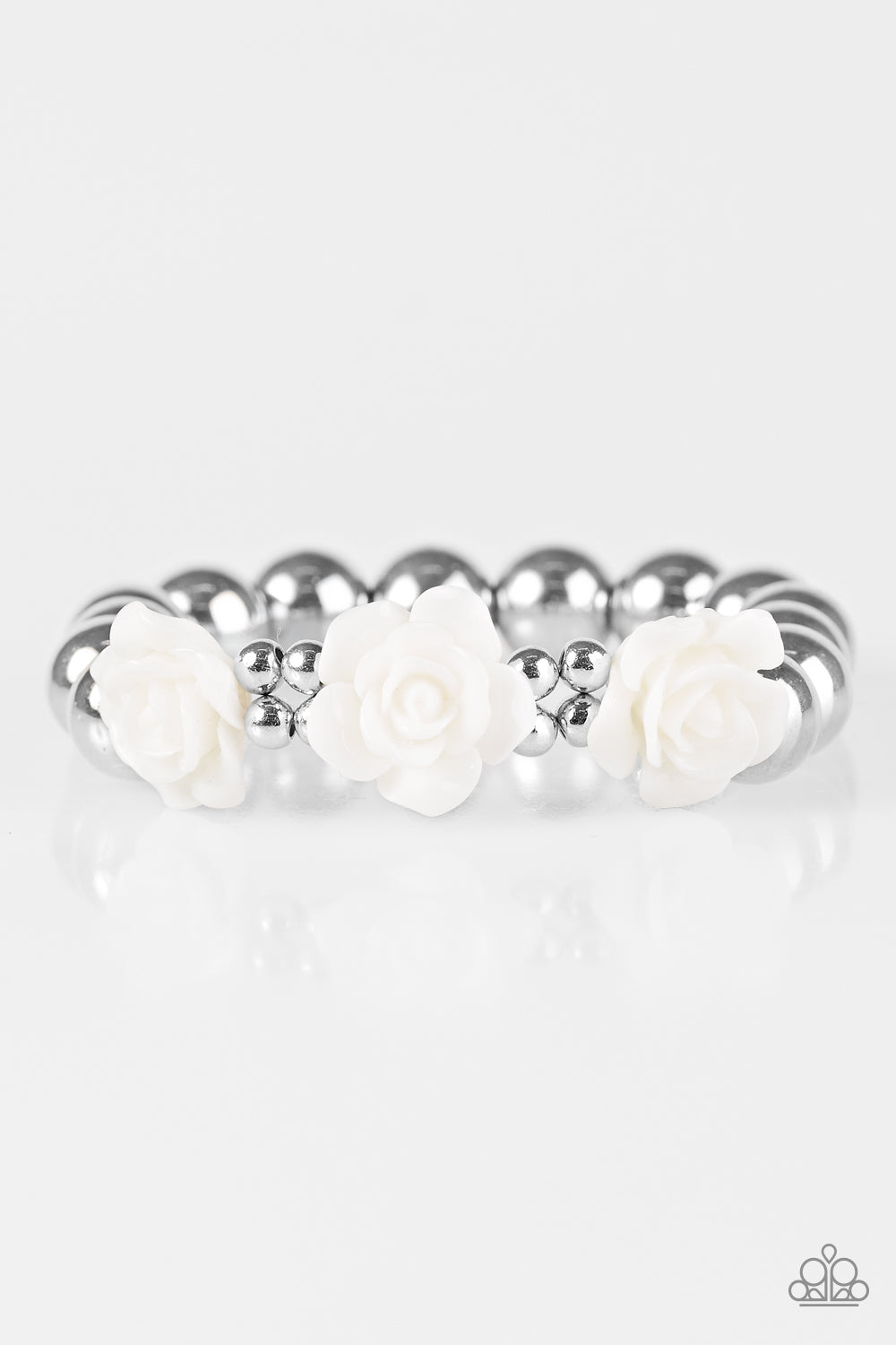 Paparazzi Accessories What A Fleur White Bracelet