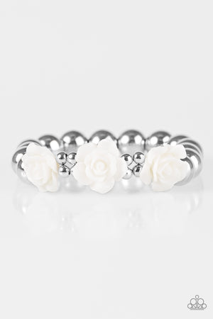 Paparazzi Accessories What A Fleur White Bracelet