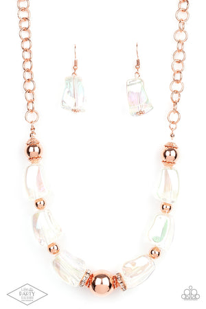 Iridescently Ice Queen - Copper Necklace Paparazzi