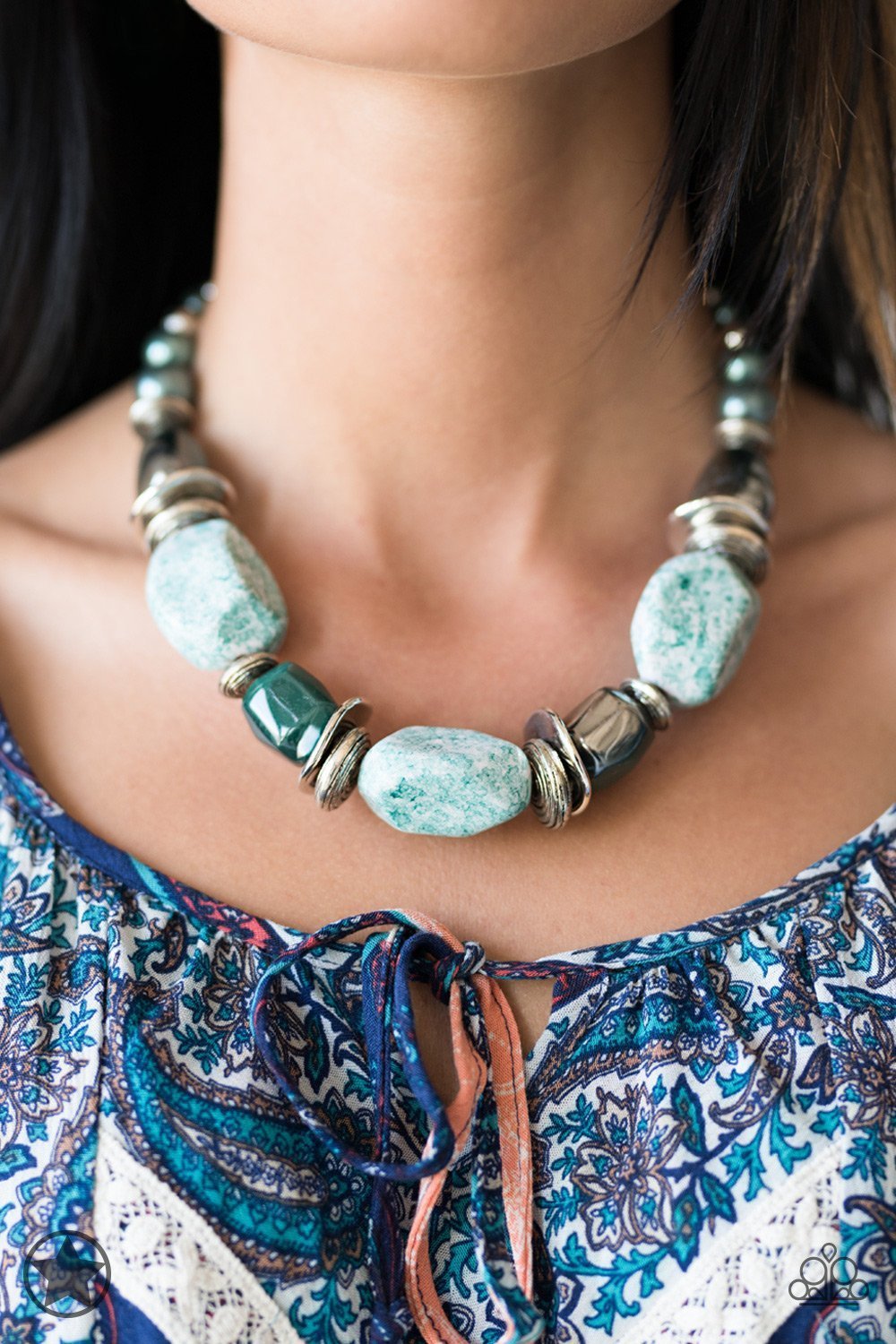 Paparazzi Accessories In Good Glazes Necklace Set-Blue