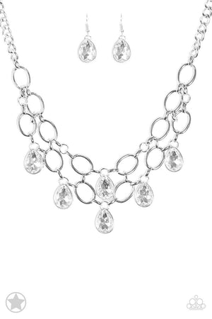 Paparazzi Accessories Show-Stopping Shimmer Necklace Set-White