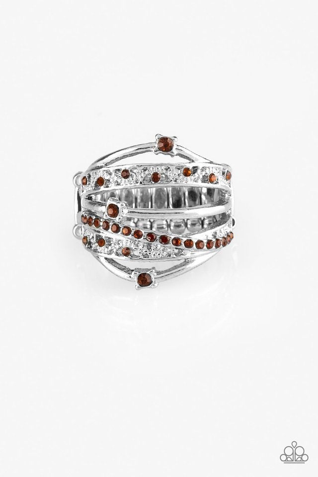 Paparazzi Accessories Making the World Sparkle Brown Ring