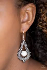 Zomin' Zumba Earring White Paparazzi Accessories